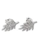 עגיל כסף צמוד עלה