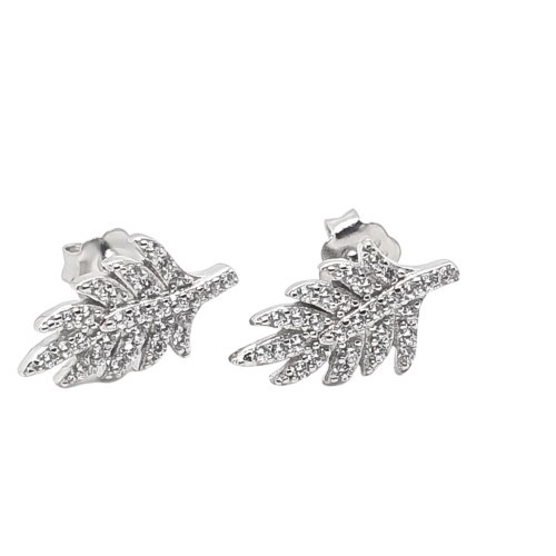 עגיל כסף צמוד עלה