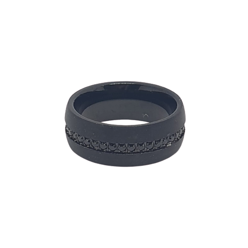 טבעת עם אבנים שחורות