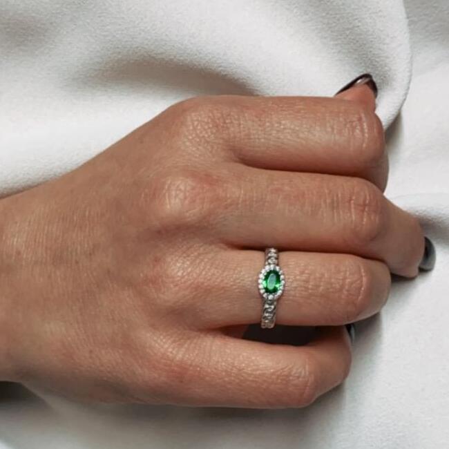 טבעת כסף ירוקה 2