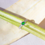 טבעת כסף עם אבן ירוקה