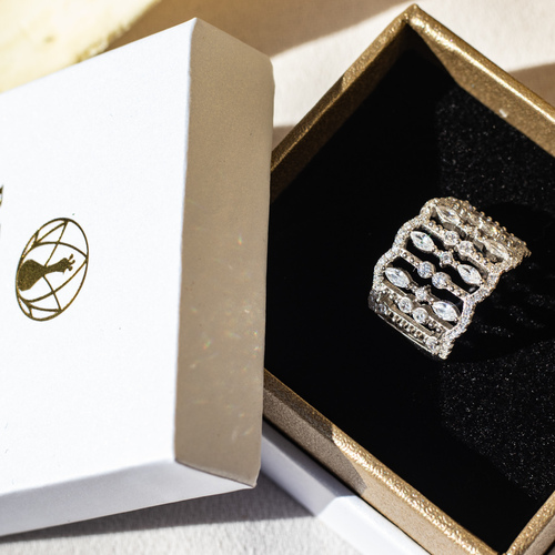 טבעת כסף רשת