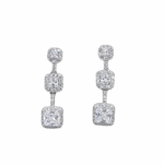 עגילי כסף ריבוע נופלים