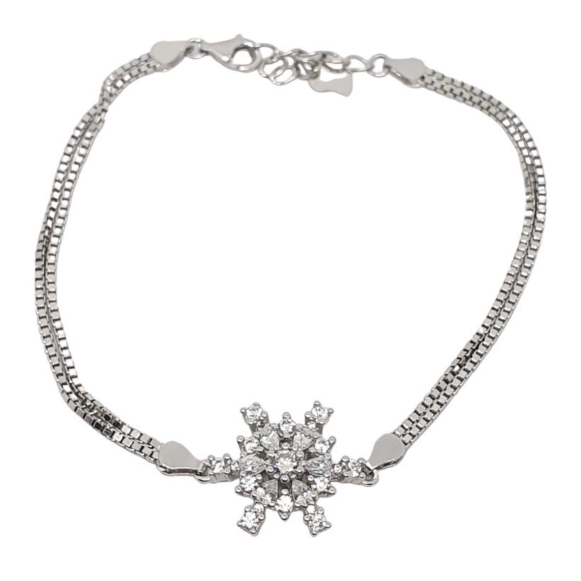 צמיד כסף לאישה גביש קרח