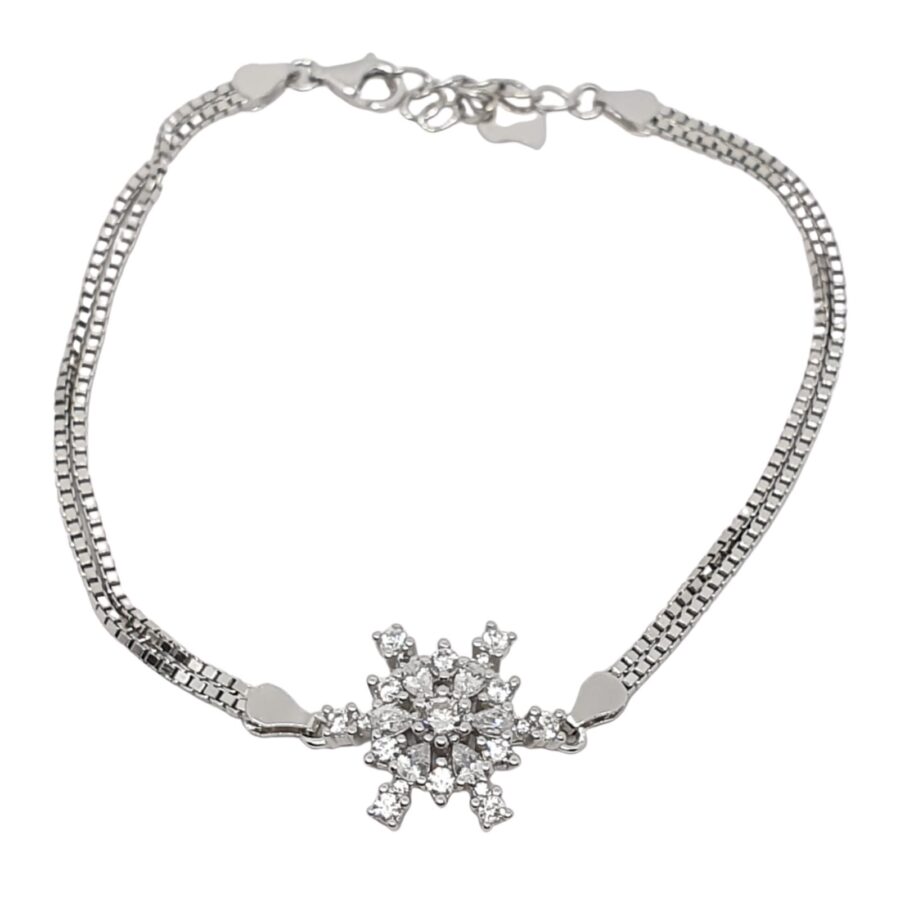 צמיד כסף לאישה גביש קרח