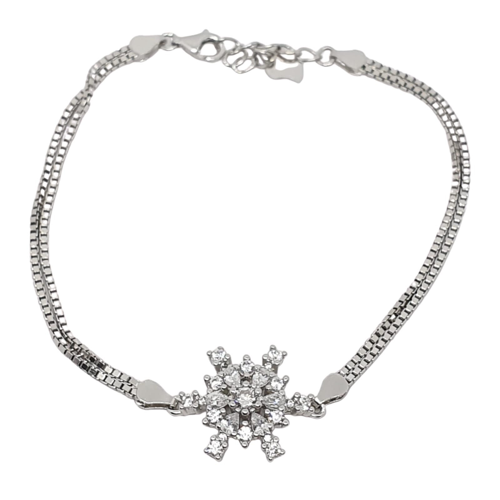 צמיד כסף לאישה גביש קרח