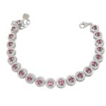 צמיד כסף לאישה זרקון ורוד