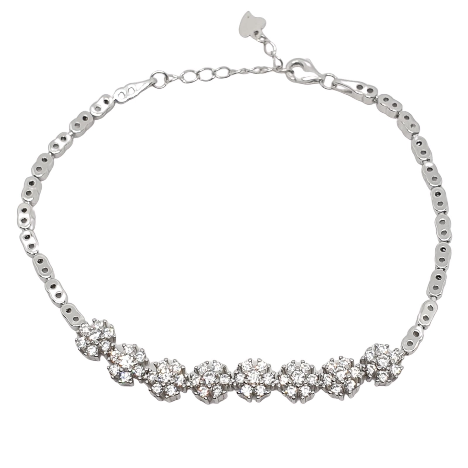 צמיד כסף לאישה חצי פרחים