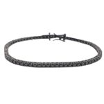 צמיד כסף לאישה טניס שחור