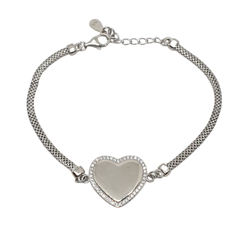 צמיד כסף לאישה לב