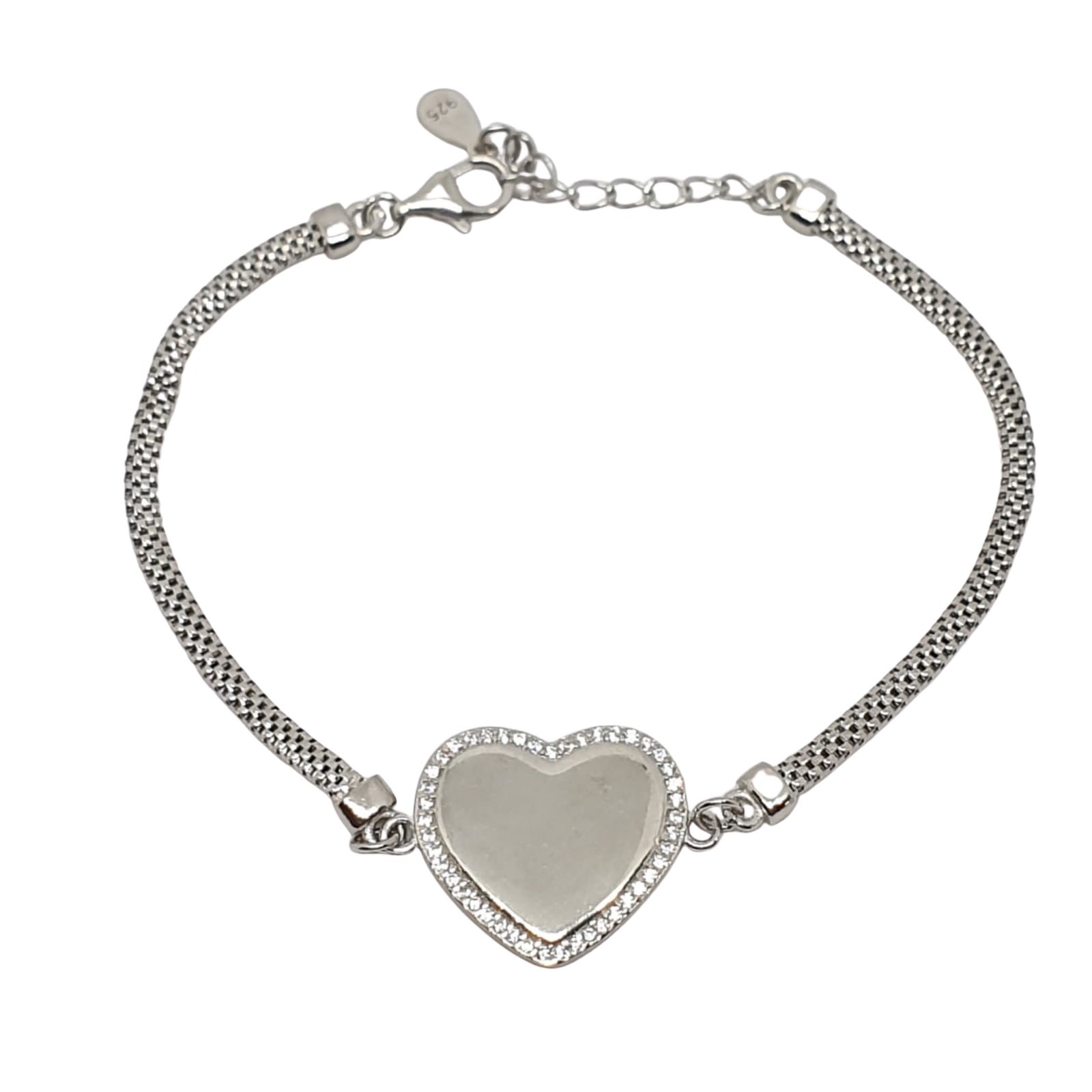 צמיד כסף לאישה לב