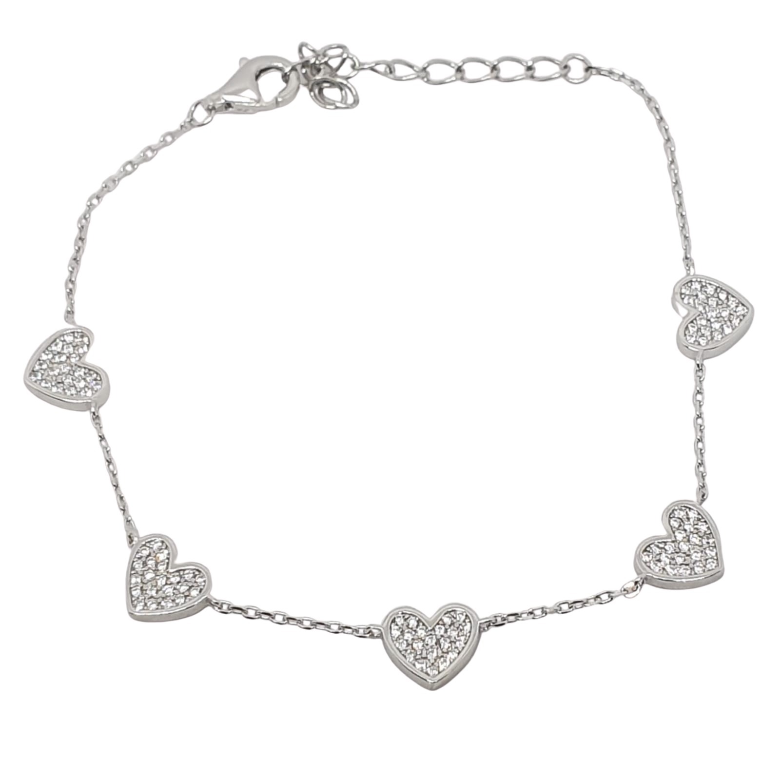 צמיד כסף לאישה לבבות