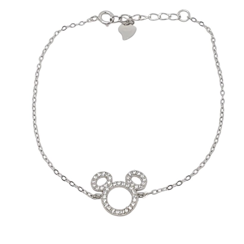 צמיד כסף לאישה מיקי מאוס חלול