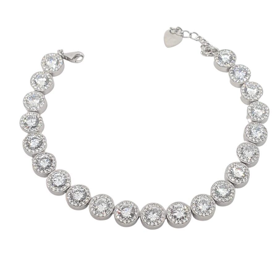 צמיד כסף לאישה סוליטר זרקון