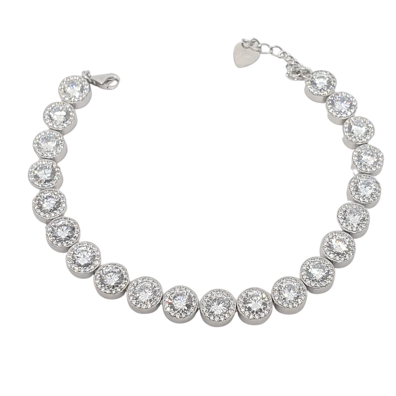 צמיד כסף לאישה סוליטר זרקון