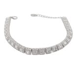 צמיד כסף לאישה סוליטר ריבוע