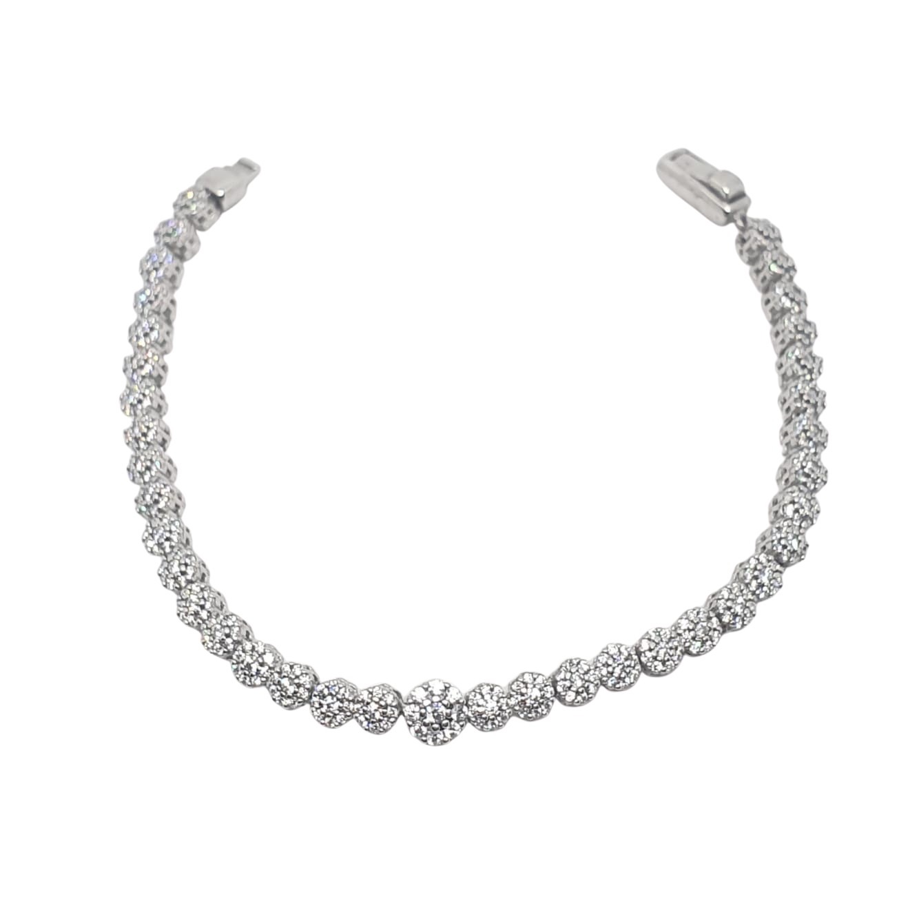 צמיד כסף לאישה פרחים קטנים