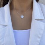 שרשרת כסף סוליטר עגול