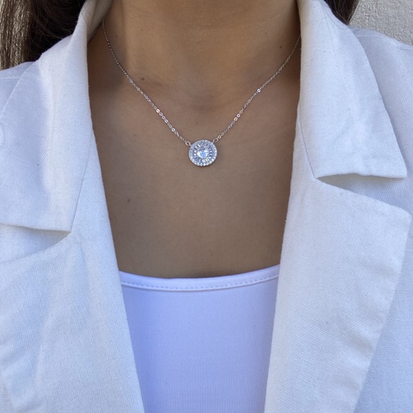 שרשרת כסף סוליטר עגול