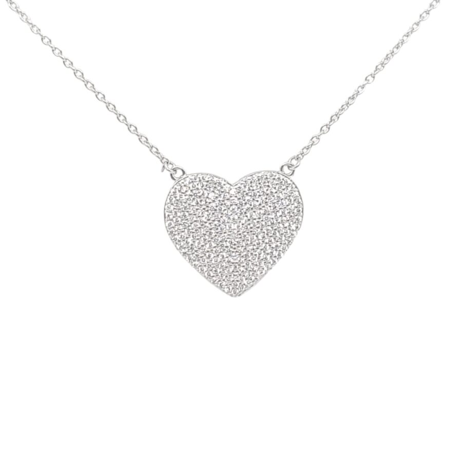 שרשרת לב משובץ