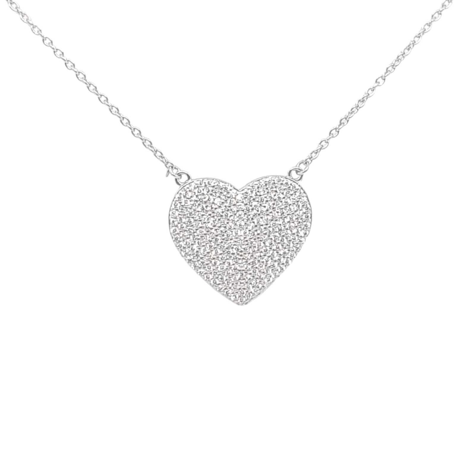 שרשרת לב משובץ