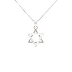 שרשרת מגן דוד חצי משובץ