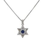 שרשרת מגן דוד עם אבן כחולה