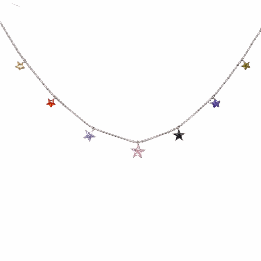 שרשרת צ וקר כוכבים צבעוניים