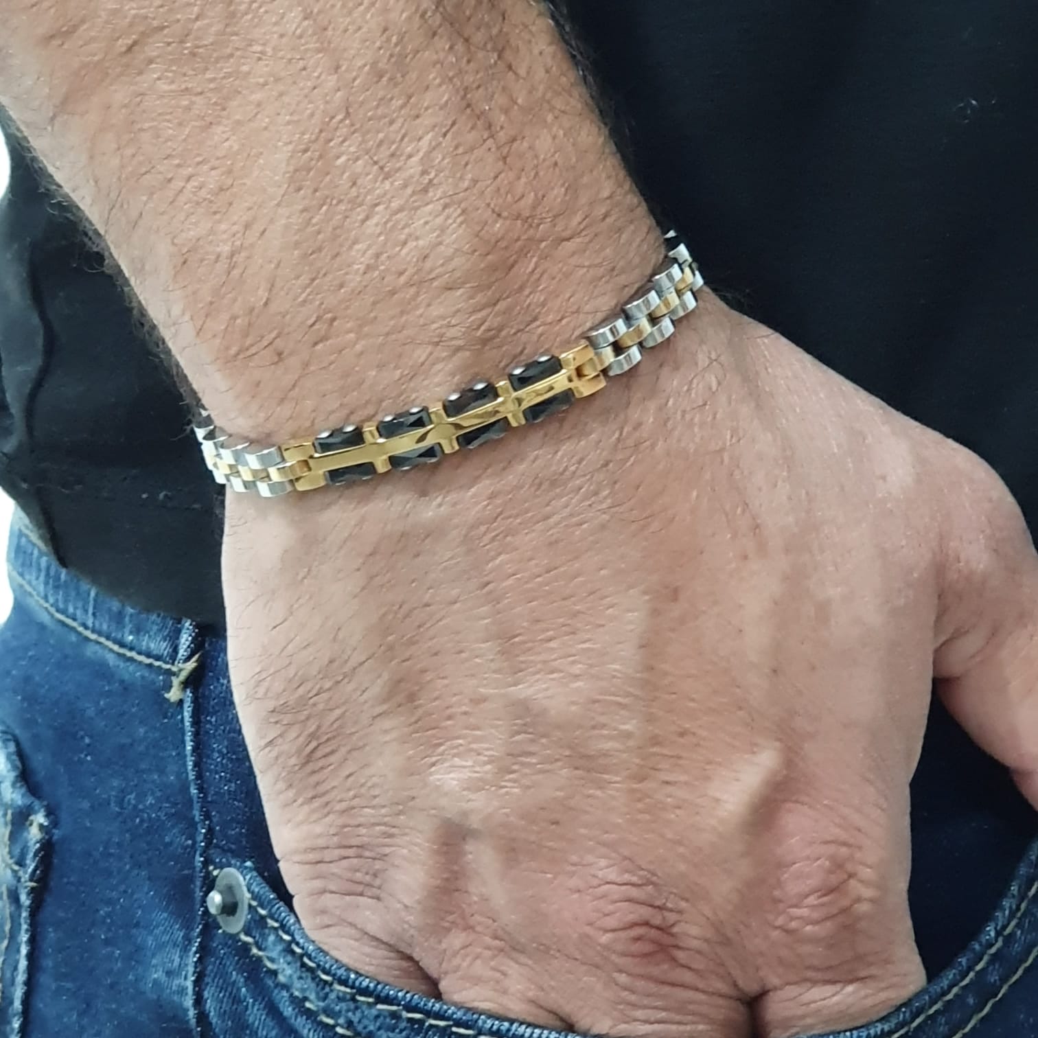 צמיד אדי כסוף וזהב