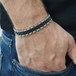 צמיד דיוויס שחור וכסף