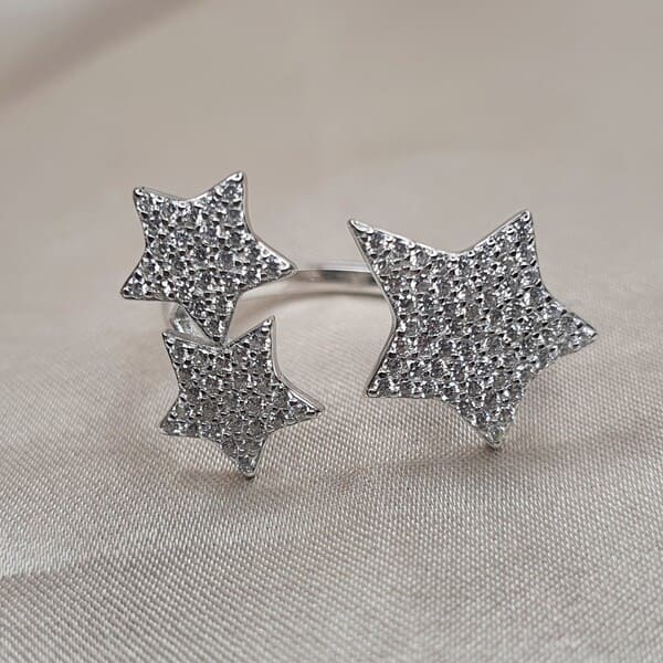 טבעת כסף 3 כוכבים 1