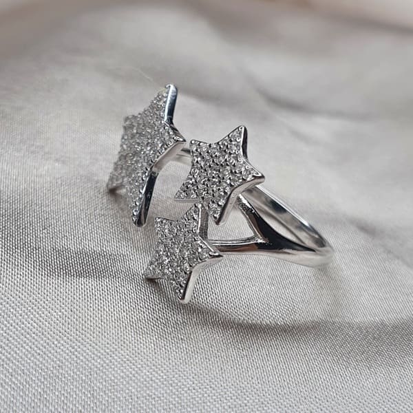 טבעת כסף 3 כוכבים 3