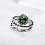 טבעת כסף אבן ירוקה 1