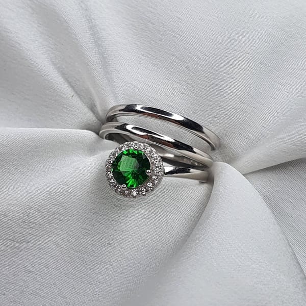 טבעת כסף אבן ירוקה 2