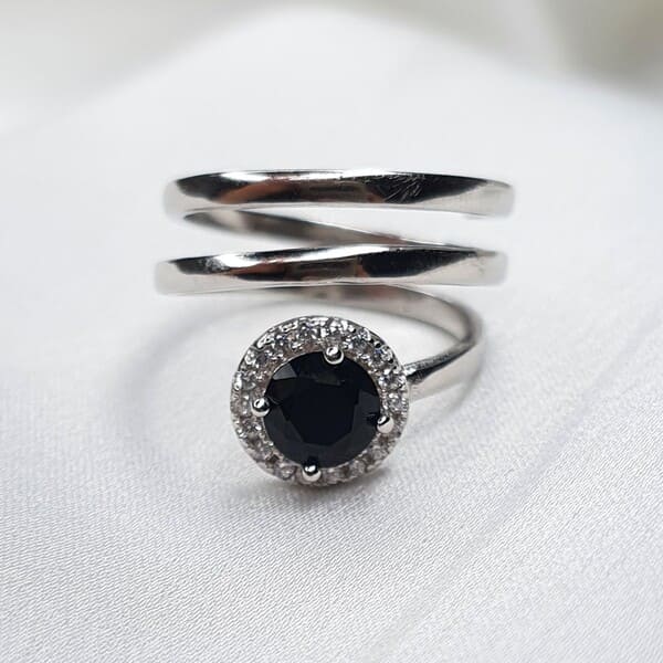 טבעת כסף אבן שחורה 1