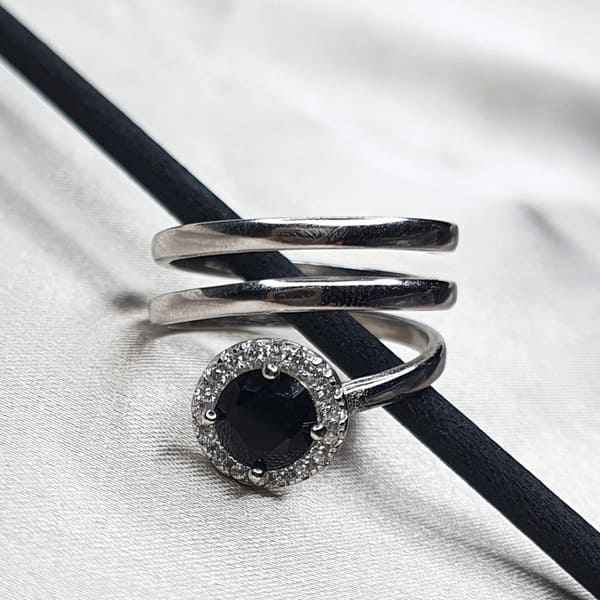 טבעת כסף אבן שחורה 2