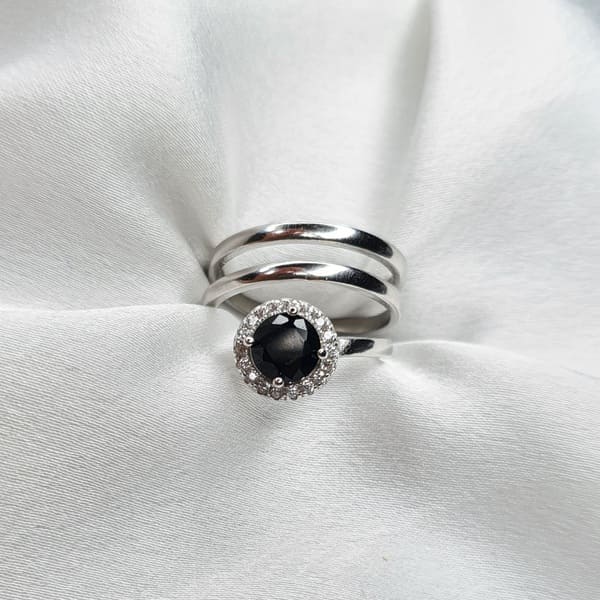טבעת כסף אבן שחורה 3
