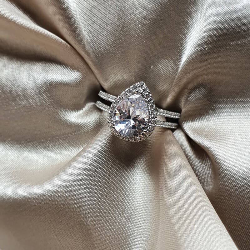 טבעת כסף טיפה 2 שורות E1626002634243