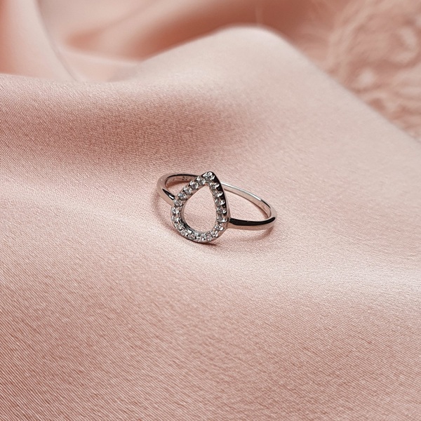 טבעת כסף טיפה חלול 1