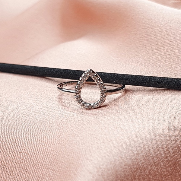 טבעת כסף טיפה חלול 3