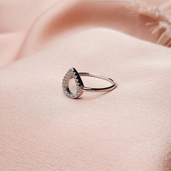 טבעת כסף טיפה חלול 4