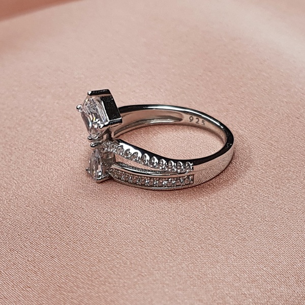 טבעת כסף כתר סוליטר 2