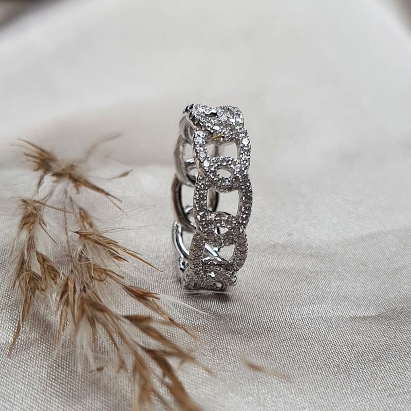 טבעת כסף לולאות 2