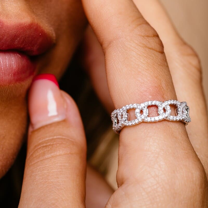 טבעת כסף לולאות 3