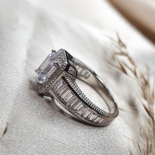 טבעת כסף מלבן 1