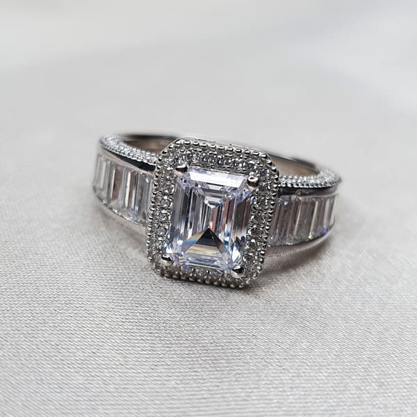 טבעת כסף מלבן 2