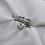 טבעת כסף מסולסלת עם אבן 2