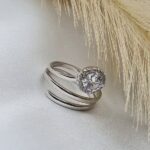 טבעת כסף מסולסלת עם אבן 3 E1626007107543