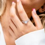 טבעת כסף סוליטר 2 שורות עגול