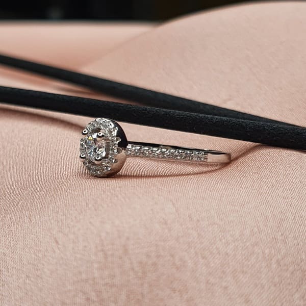 טבעת כסף סוליטר עגול 3